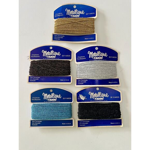 Vintage Metallic Yarn - Lot of 17 - Checkpoint Needlepoint Columbia Minerva - Picture 6 of 8